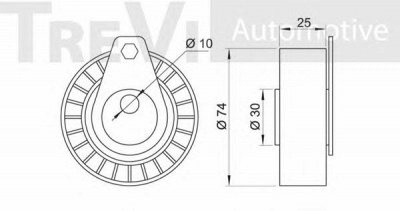 TREVI AUTOMOTIVE td1300 -  Натяжной ролик, ремень ГРМ